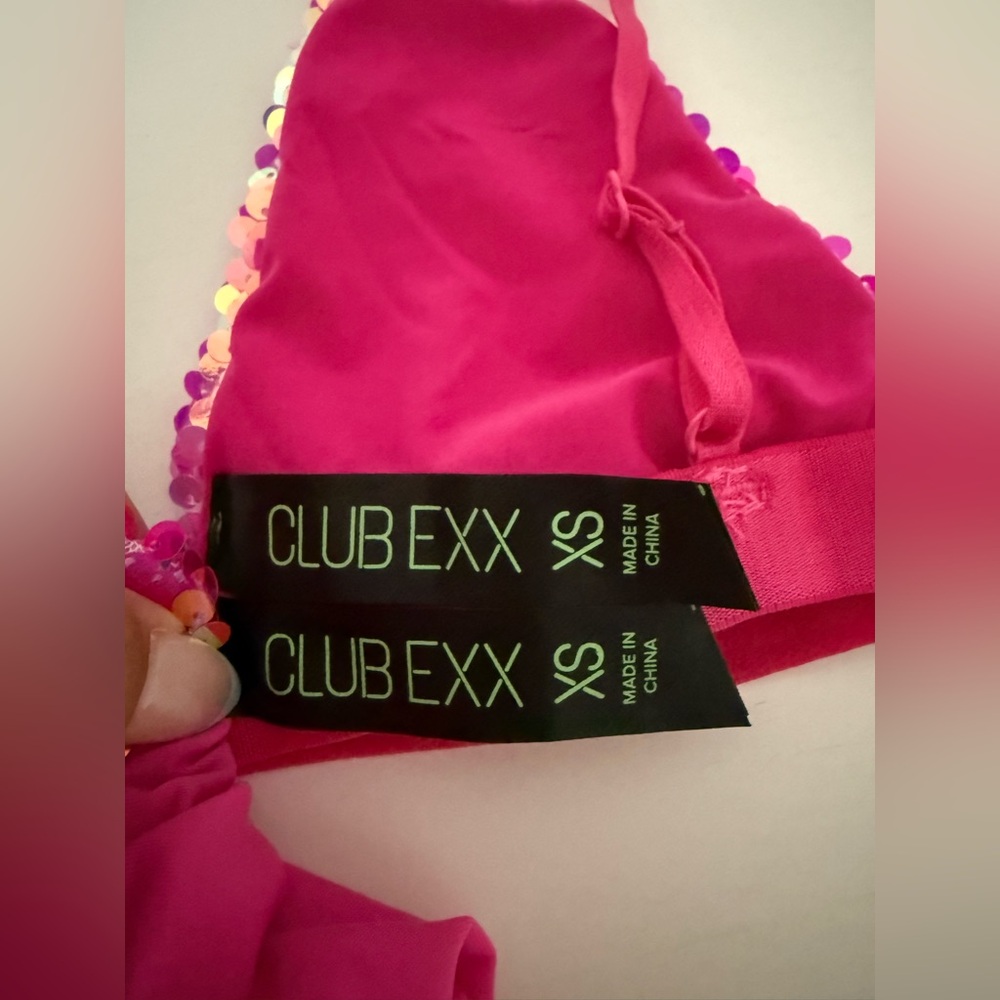 Dolls Kill Pixie Playroom Pink Iridescent Sequin … - image 5